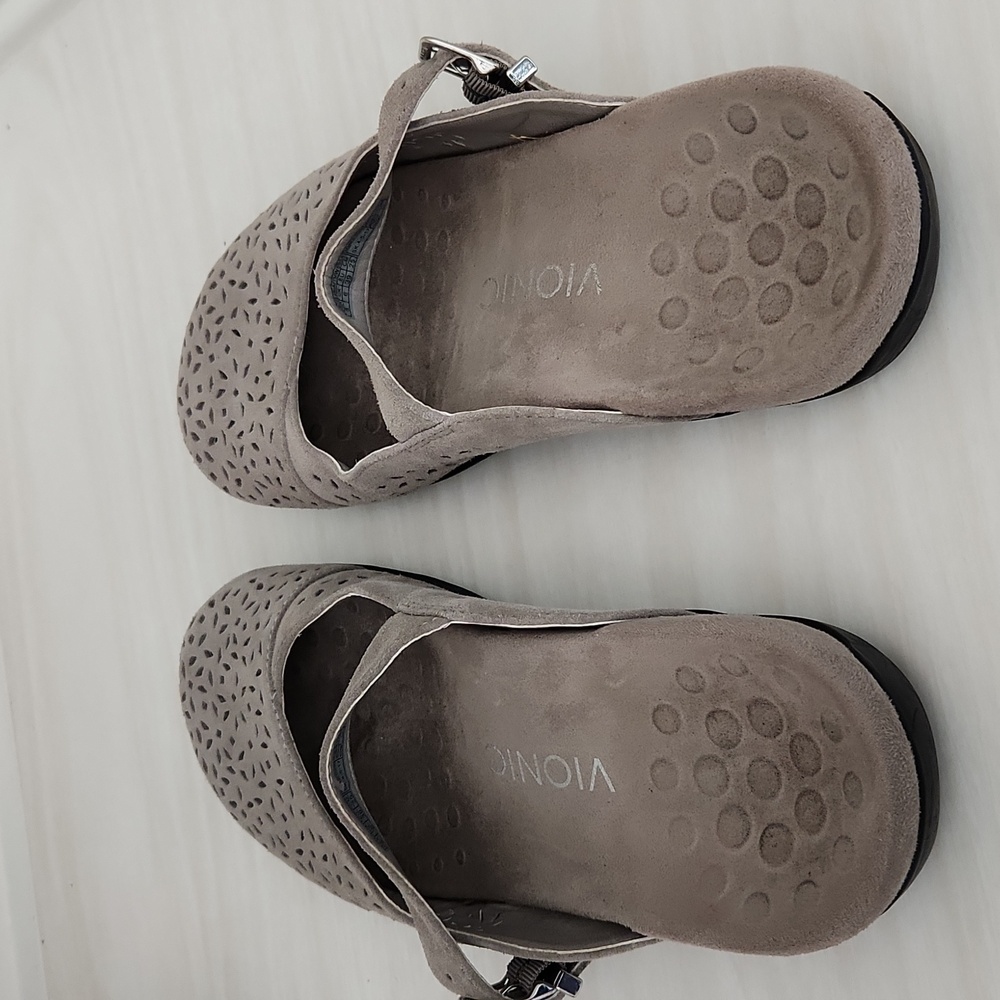 Vionic Gray Suede Lidia Adjustable Mule Arch Supp… - image 7